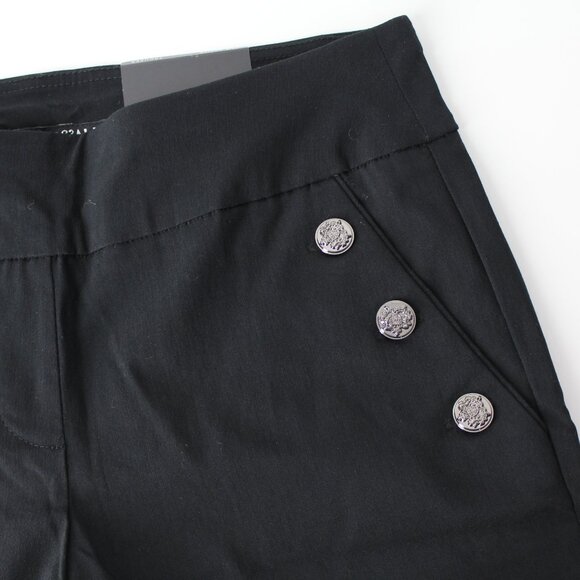 Roz & Ali Black Sailor Pants Classic Fit pull on high waist trouser 4 petite New - Picture 3 of 12